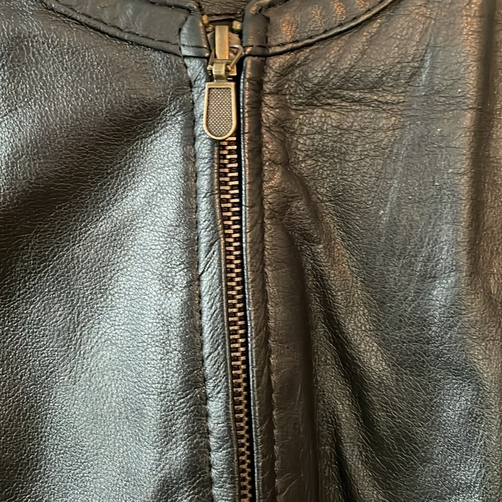Artesanias En Ceuro Y Gamuza Mexican Leather Vest Black Full Zip‎ Fitted Small - Picture 6 of 12